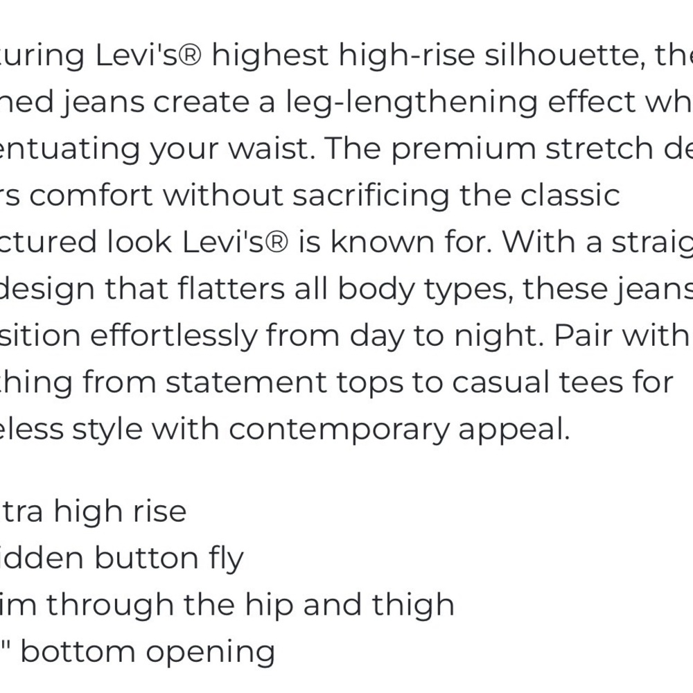 Levi’s Premium Ribcage Stretch - Picture 9 of 9
